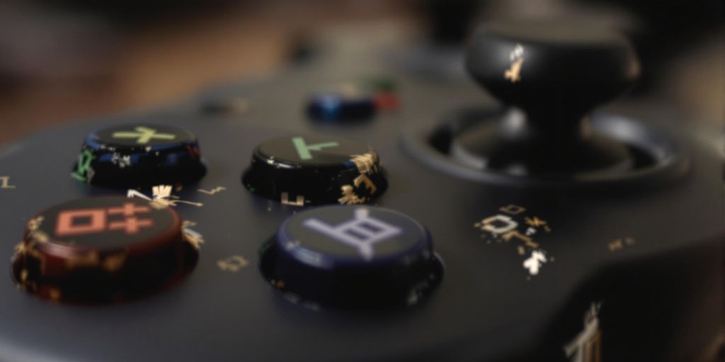 Nahaufnahme eines defekten Gaming-Controllers.
