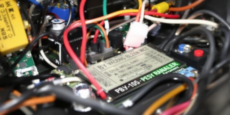 Fotografie eines Batteriemanagementsystems mit Schaltkreisen.