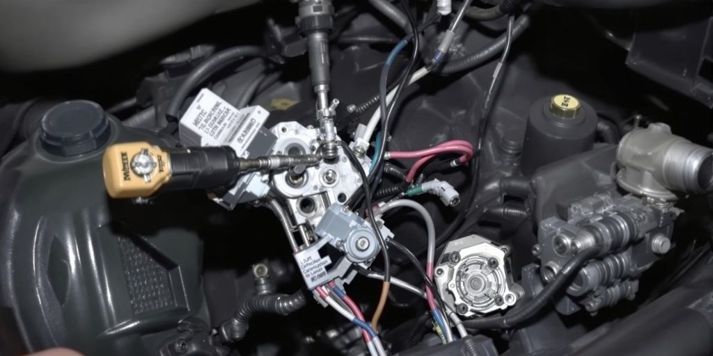 Nahaufnahme eines Blinkers, der installiert wird.