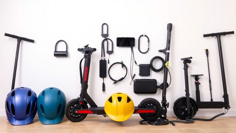 Zubehör für Elektroroller: Helme, Schlösser, Ladekabel und mehr.